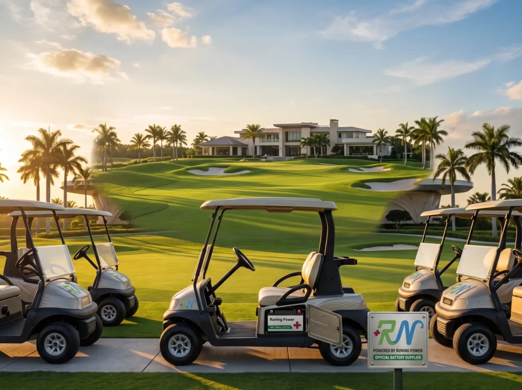 Hainan golf course fleet with Runing Power 48V 100Ah LiFePO4 batteries achieving 70% cost reduction