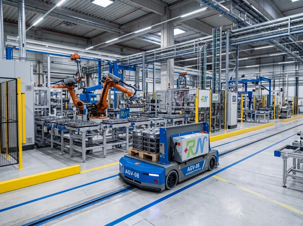 Runing Power high-rate LiFePO4 battery for AGV and RGV in automated factory