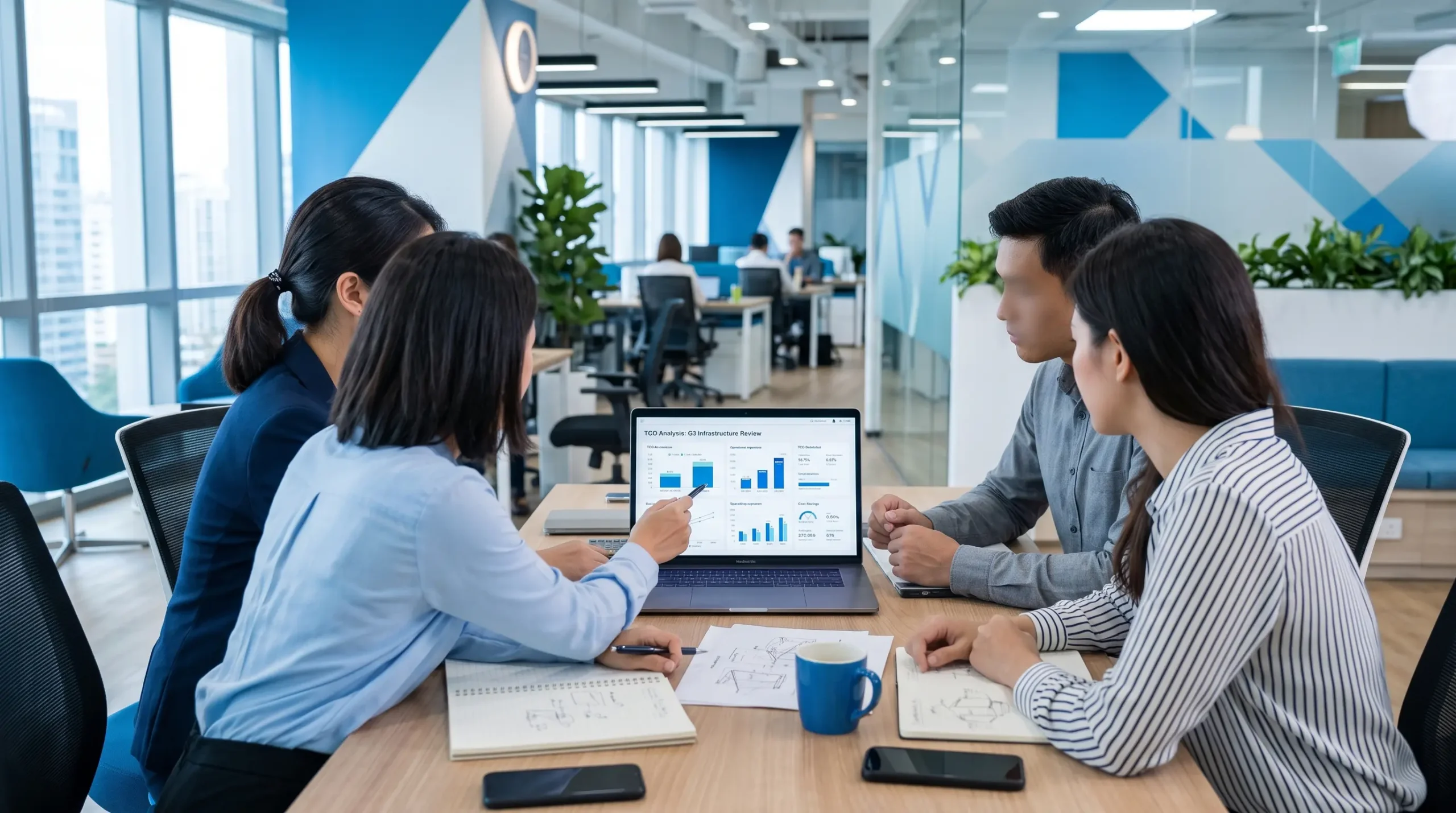Engineering team analyzing battery TCO for customer fleet operations - Runing Power