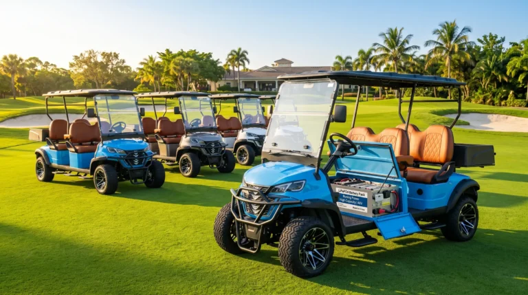 Golf cart fleet with LiFePO4 battery upgrade - Runing Power golf cart battery solution